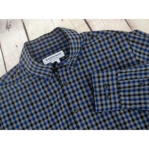 MIZZEN + MAIN Men's Long Sleeve City Flannel Button Front Shirt SIZE LARGE Trim